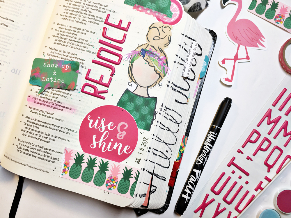 hybrid printable bible journaling entry by Andrea Gray | Memory Keeping: Faith Edition | REJOICE!