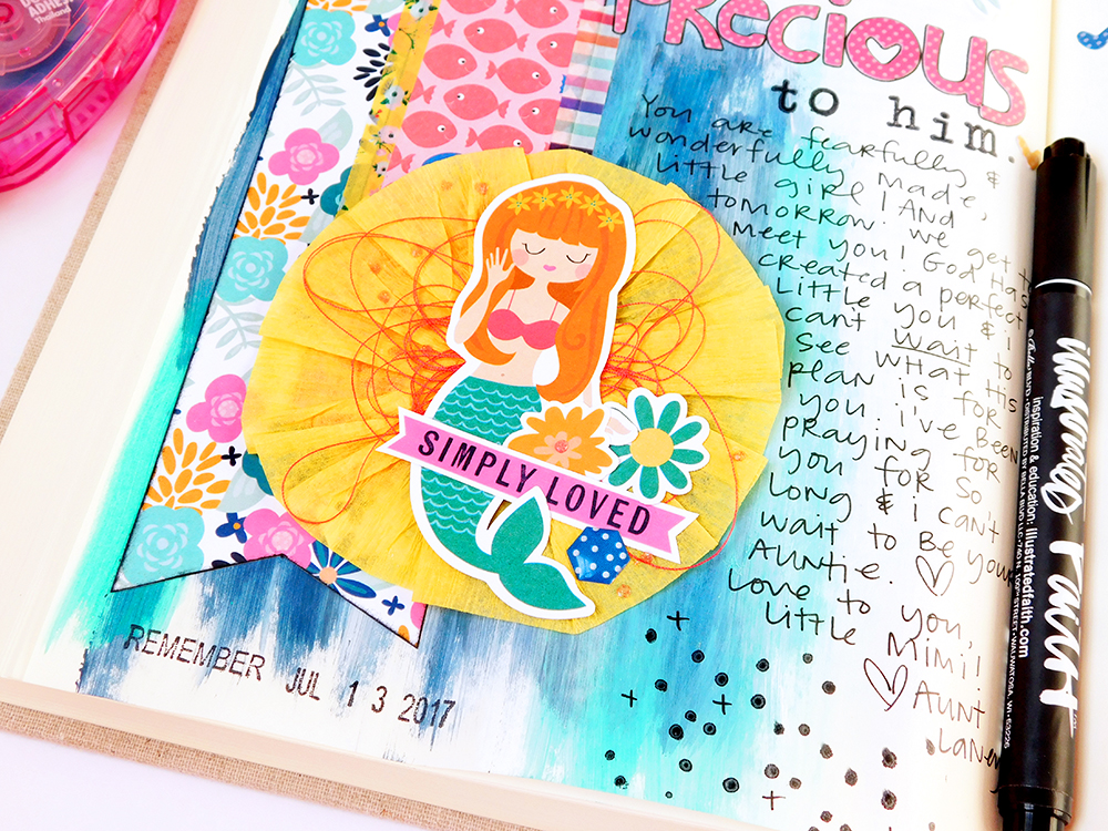 hybrid printables mixed media bible journaling entry by Elaine Davis | Dear Mimi, You Are Precious to Him