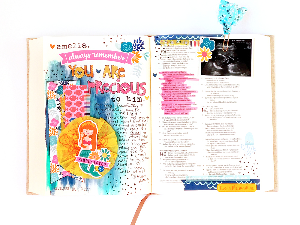 hybrid printables mixed media bible journaling entry by Elaine Davis | Dear Mimi, You Are Precious to Him
