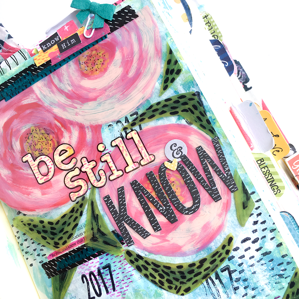 mixed media bible journaling tutorial by Heather Greenwood | 3 ways to use clear cuts in your Bible Journaling