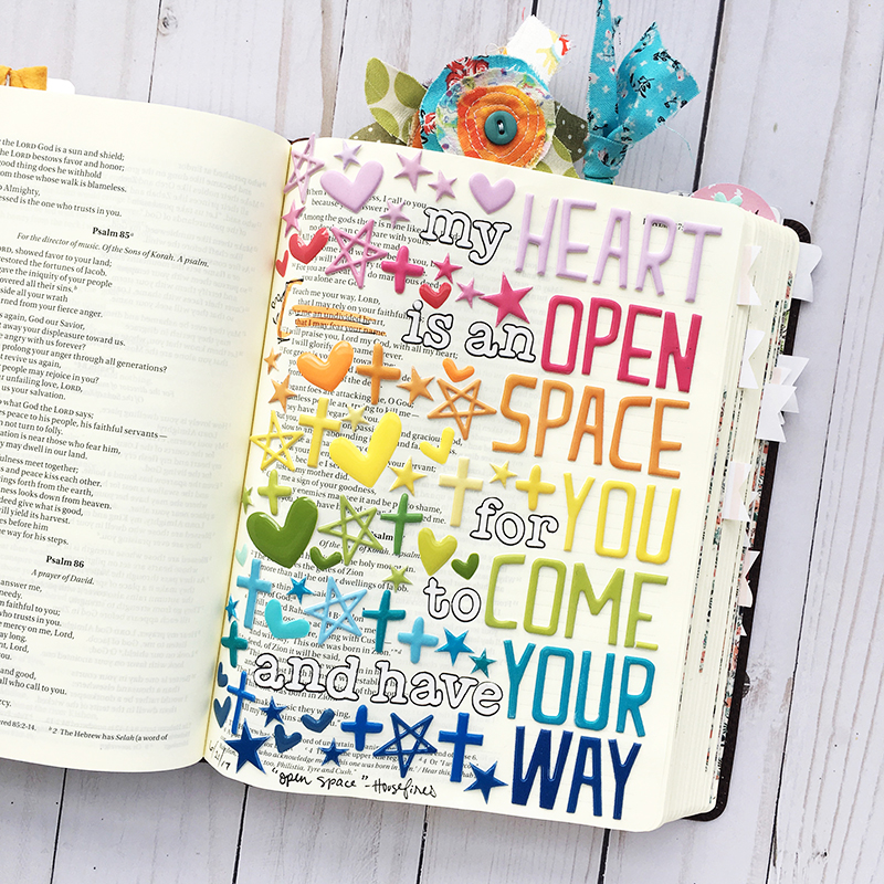 bible journaling entry by Bailey Robert | Words of Worship: Open Space
