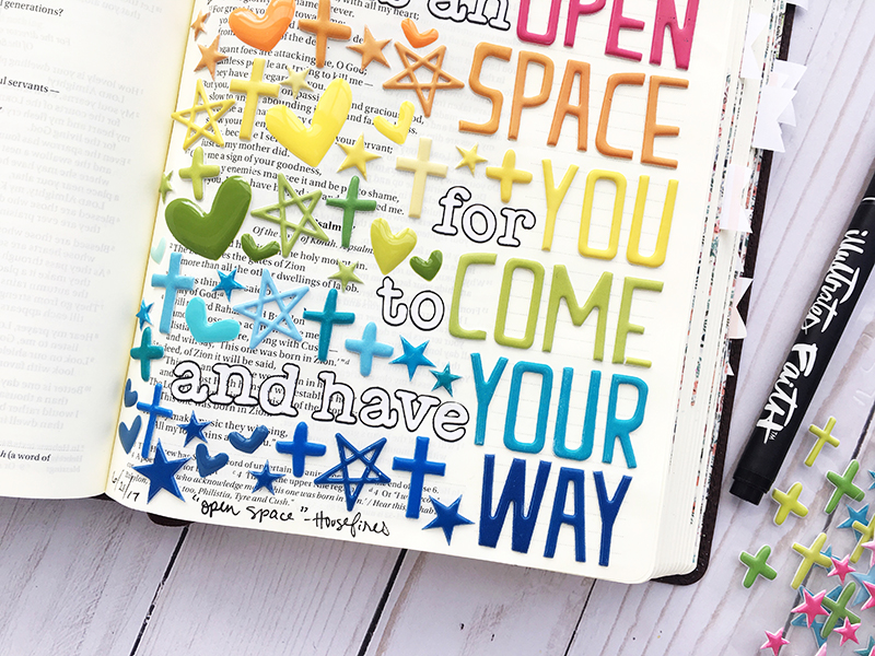 bible journaling entry by Bailey Robert | Words of Worship: Open Space