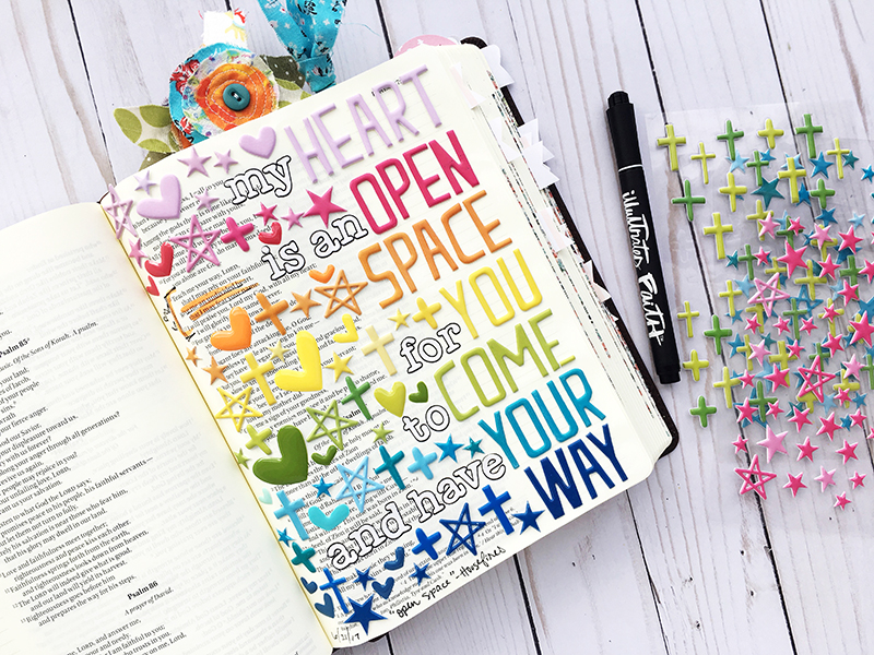 bible journaling entry by Bailey Robert | Words of Worship: Open Space