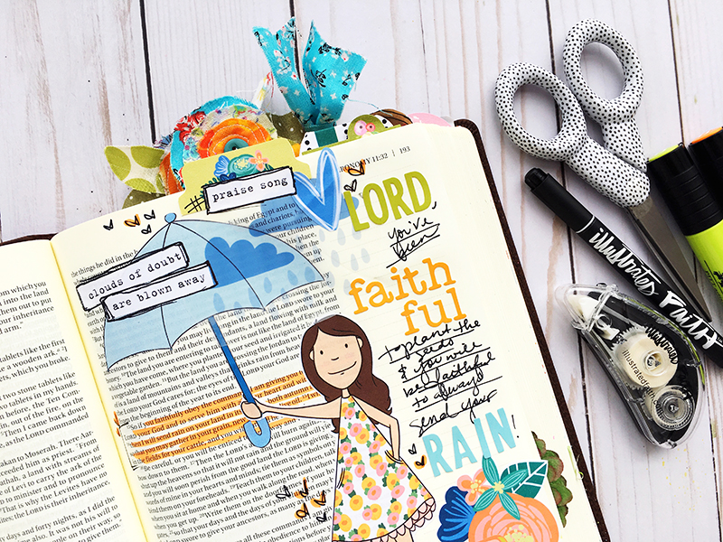 hybrid printable mixed media bible journaling entry by Bailey Robert | Words of Worship: Seasons Change