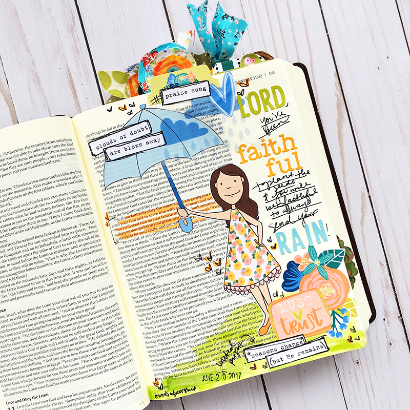 hybrid printable mixed media bible journaling entry by Bailey Robert | Words of Worship: Seasons Change