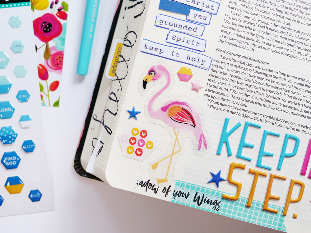 Bible journaling entry by Andrea Gray | Keep In Step - A look at Galatians 5: 25