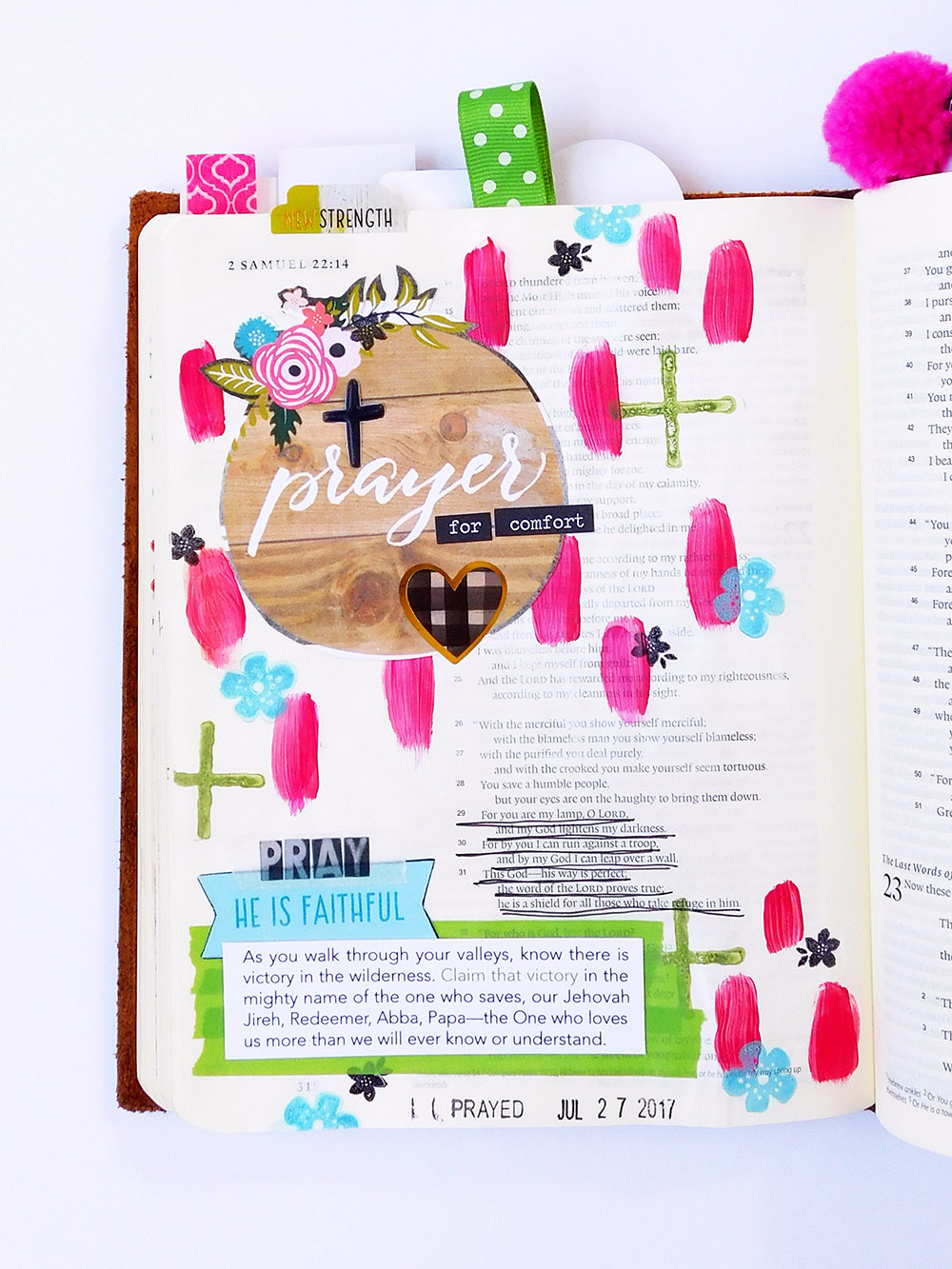 mixed media art journaling Bible entry by Elaine Davis | When the Words Don't Come to You, Pray Anyway