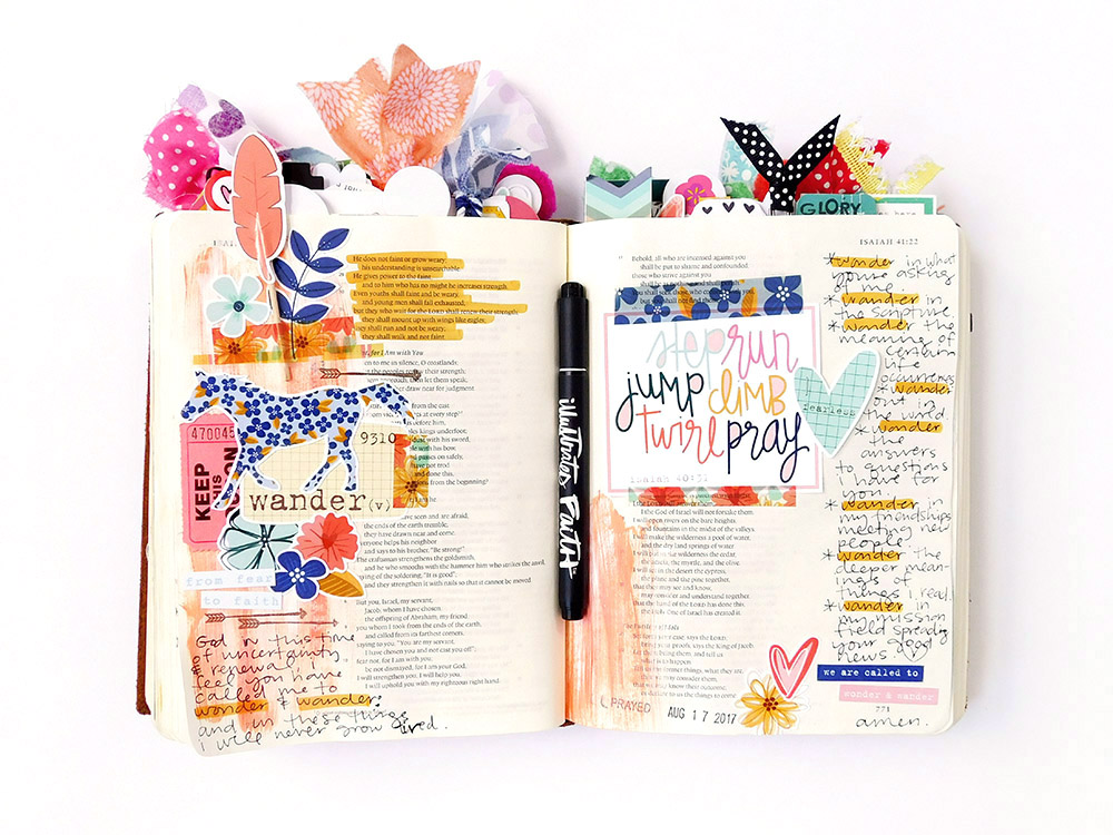 hybrid printable Bible journaling entry by Elaine Davis | We Are Called to Wonder & Wander