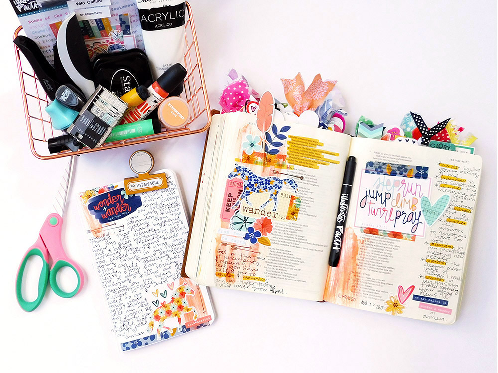 hybrid printable Bible journaling entry by Elaine Davis | We Are Called to Wonder & Wander