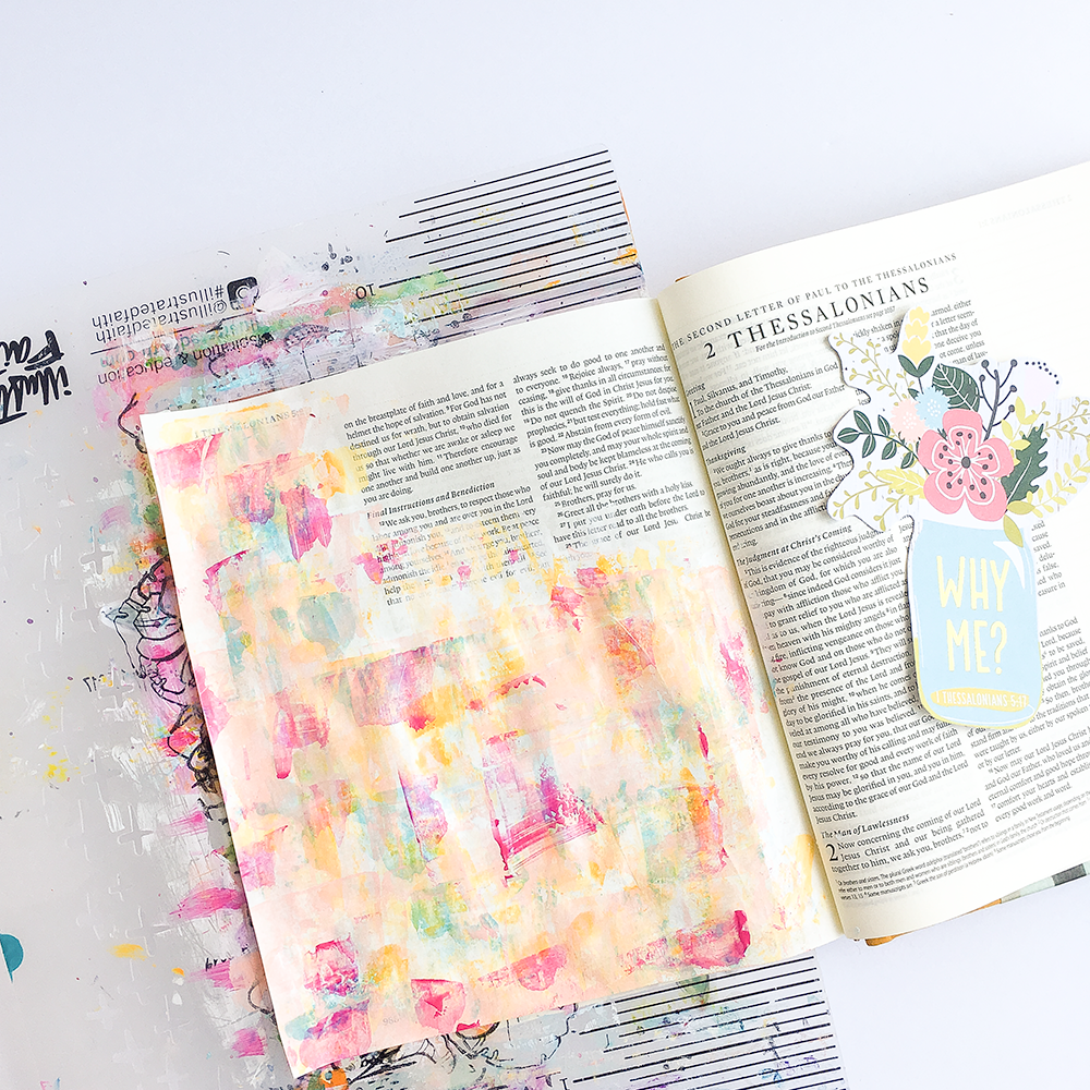 mixed media Bible journaling entry by Heather Greenwood | 1 Thessalonians 5:17 | It's OK to pray ugly prayers