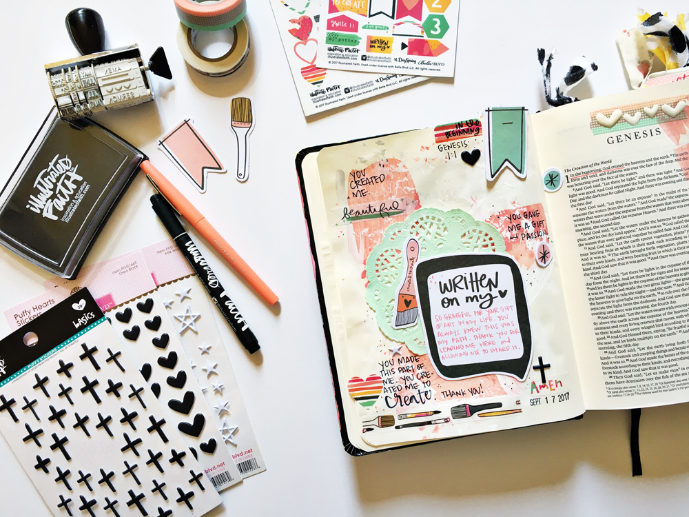 mixed media Bible journaling entry by Andrea Gray | That's Just the Way God Made Me | Created to Create 2