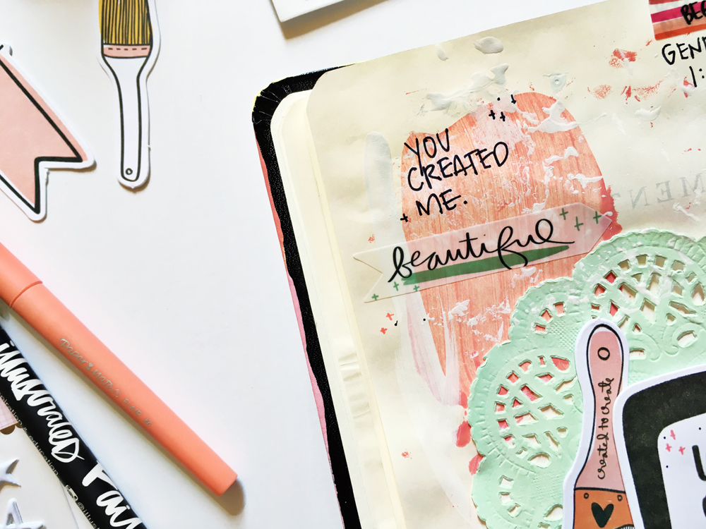 mixed media Bible journaling entry by Andrea Gray | That's Just the Way God Made Me | Created to Create 2