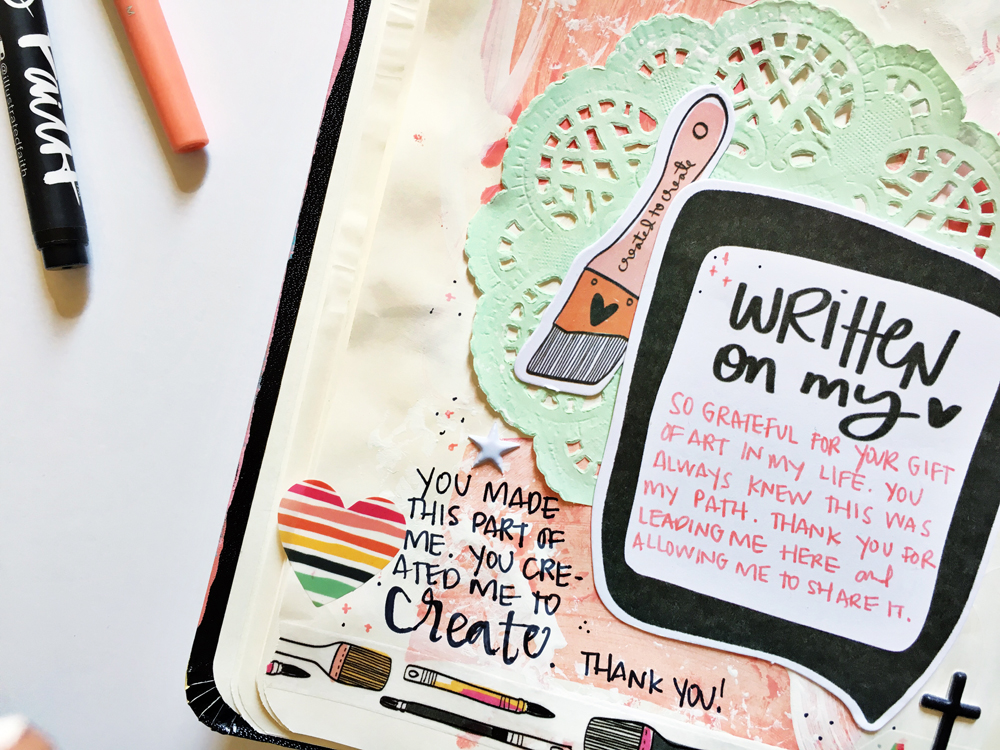 mixed media Bible journaling entry by Andrea Gray | That's Just the Way God Made Me | Created to Create 2