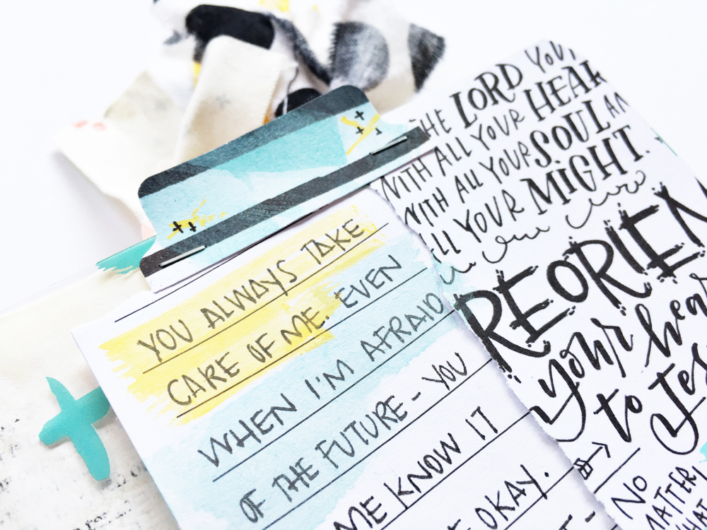 mixed media Bible journaling entry by Andrea Gray | Growing your Faith and Conquering Fears | Illustrated Faith by Bella Blvd Faith>Fear Collection
