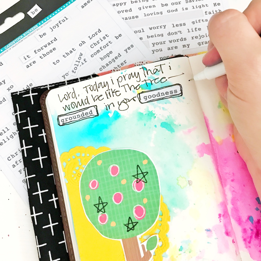 mixed media Bible journaling entry by April Crosier | The Psalms -- Blessed Hope