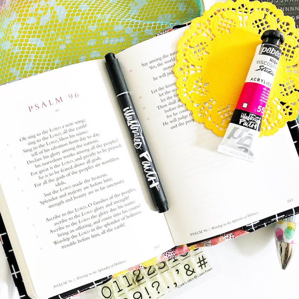 mixed media Bible journaling entry by April Crosier | The Psalms -- Blessed Hope