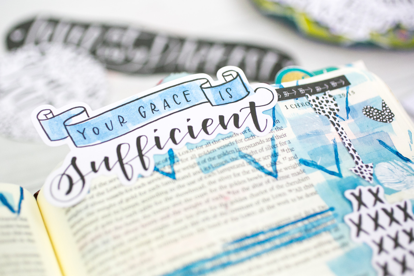 Watercolor Bible Journaling Tutorial | Faith over Fear - Layers and Stamping by Amy Bruce | Illustrated Faith Faith > Fear