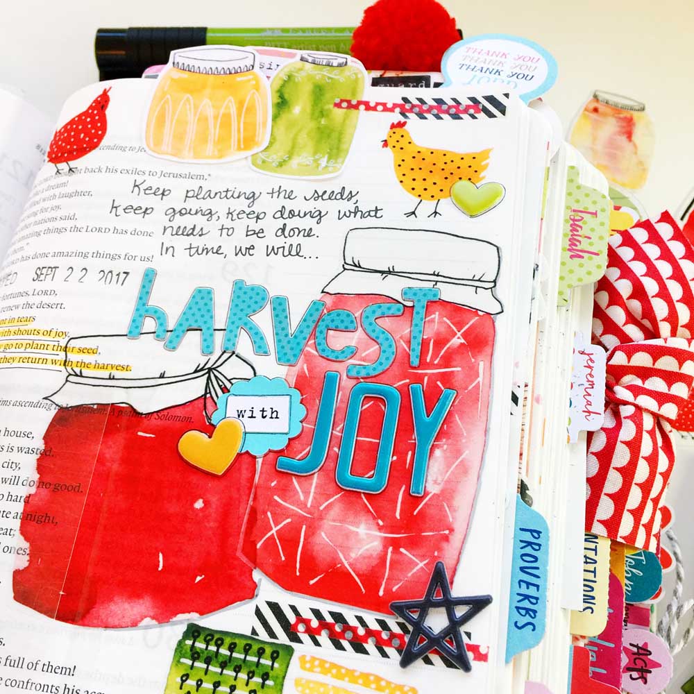 hybrid Bible journaling entry using digital printables by Cristin Howell | Harvest With Joy