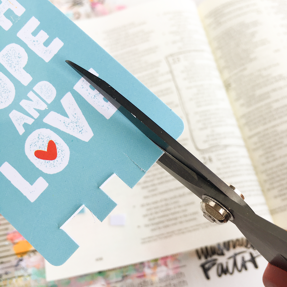 mixed media Bible journaling tutorial - scraping paint stripes by Heather Greenwood | Illustrated Faith Faith>Fear Collection