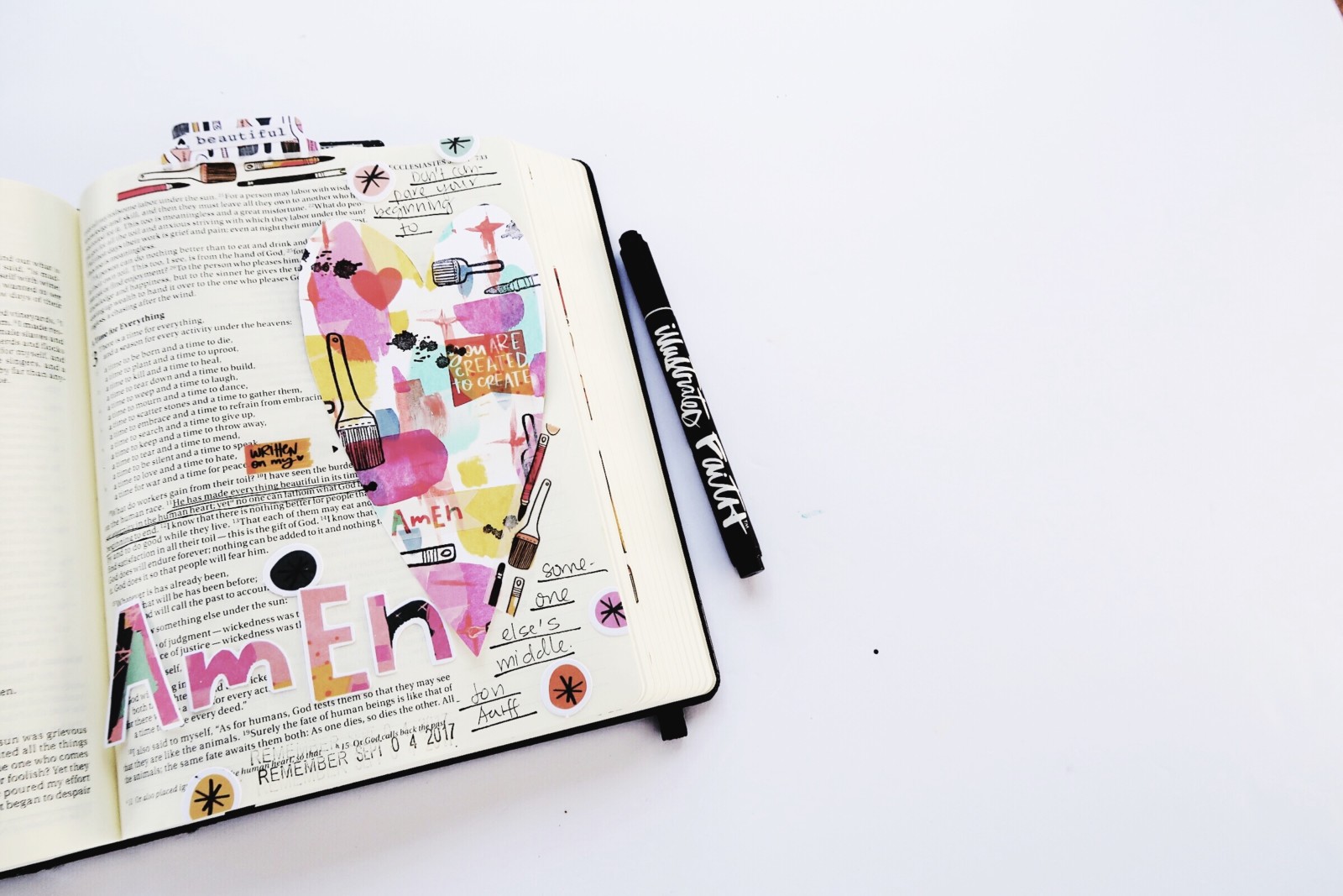 mixed media DIY Bible journaling tip-in by Jillian Ungerbuehler | Created to Create week 3 | process video