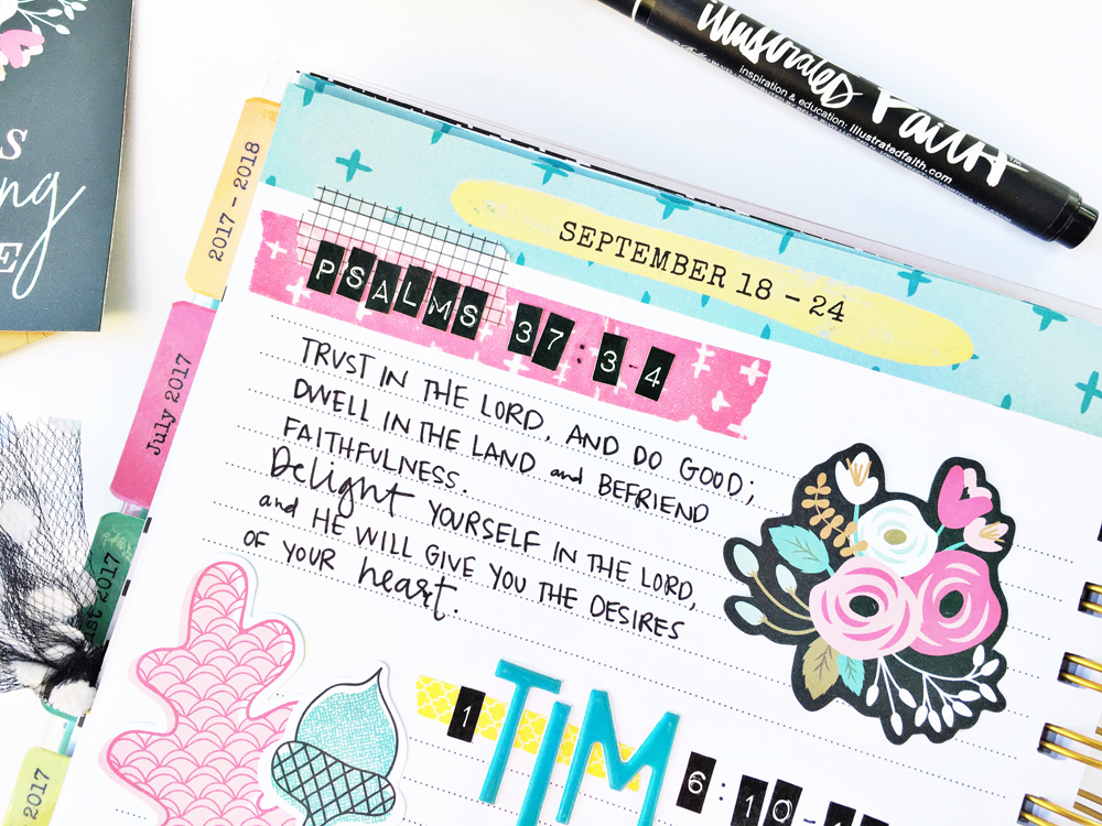 scripture writing planner decorating by Andrea Gray | So Grateful for the Word | Illustrated Faith Gratitude Documented