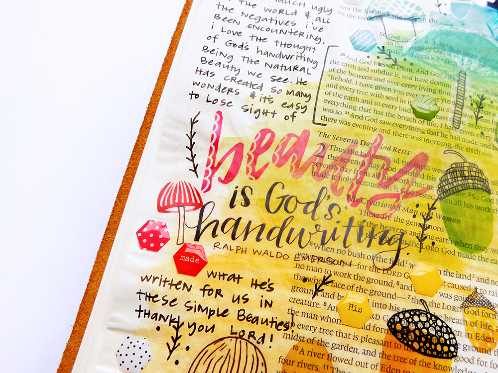 mixed media hybrid printables bible journaling entry by Elaine Davis | Reading God's Handwriting