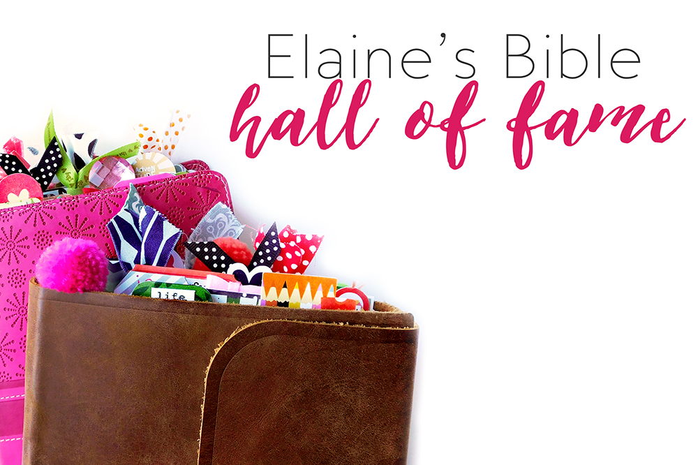 Bible journaling by Elaine Davis using hybrid digital printables | Elaine's Bible Hall of Fame Round-Up