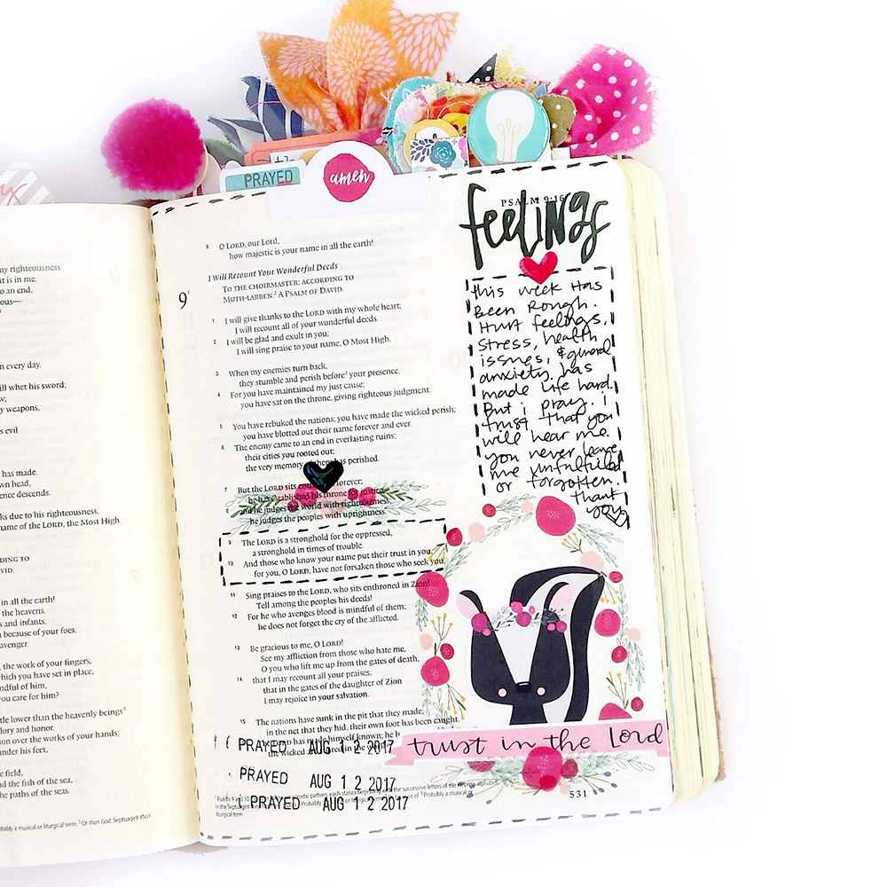 Bible journaling by Elaine Davis using hybrid digital printables | Elaine's Bible Hall of Fame Round-Up