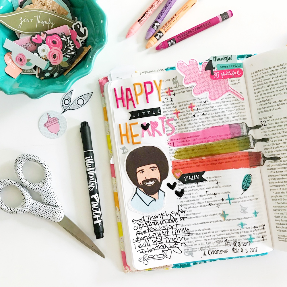 bible journaling entry by April Crosier | Gratitude Documented Day 3 | Creativity [Exodus 31:1-6]