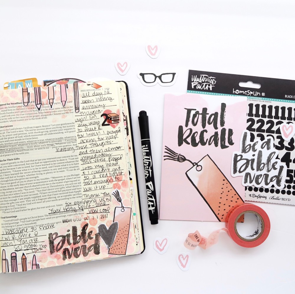 Bible journaling process video by Jillian Ungerbuehler | Word Nerd week 2