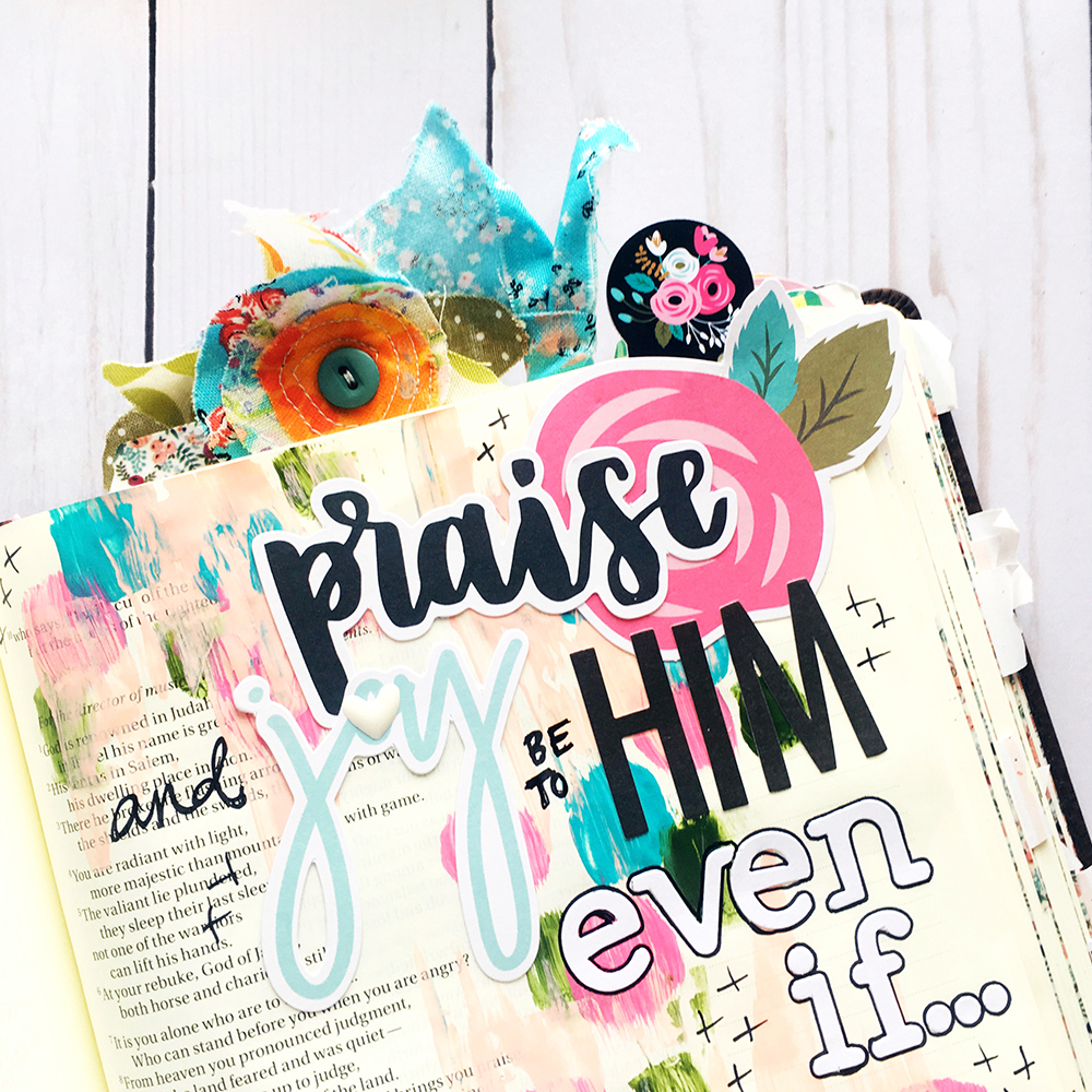 mixed media Bible journaling entry by Bailey Robert | Words of Worship: Even If