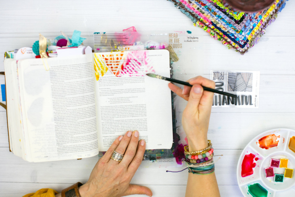 Gratitude Documented Day 8 | Jesus [Hebrews 12:2] | Watercolor Bible Journaling Tutorial - Resist Method with Wax Sticks by Amy Bruce