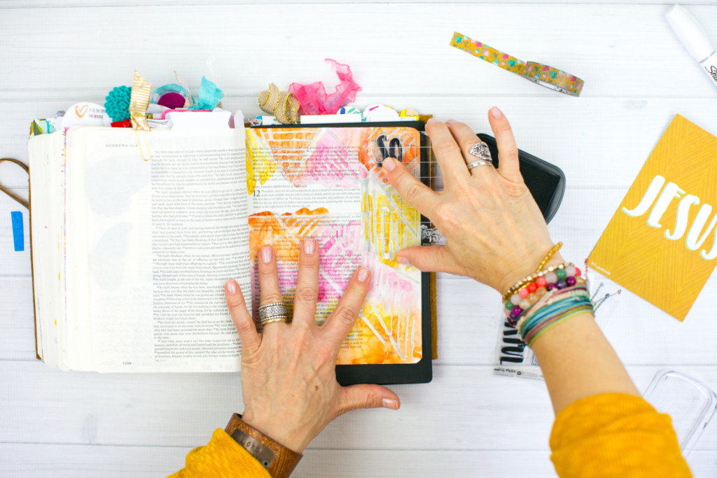 Gratitude Documented Day 8 | Jesus [Hebrews 12:2] | Watercolor Bible Journaling Tutorial - Resist Method with Wax Sticks by Amy Bruce