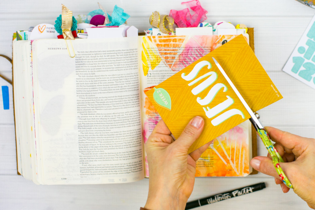 Gratitude Documented Day 8 | Jesus [Hebrews 12:2] | Watercolor Bible Journaling Tutorial - Resist Method with Wax Sticks by Amy Bruce