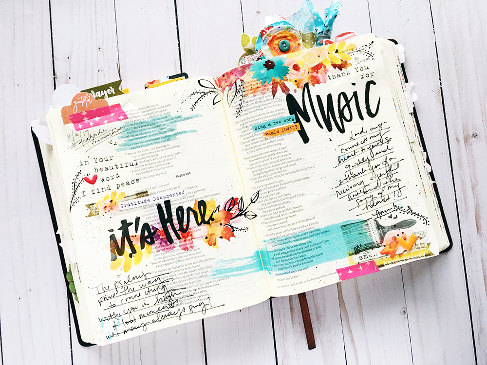 Bible journaling entry by Bailey Robert | Gratitude Documented Day 10 | Music [Psalm 104:33]