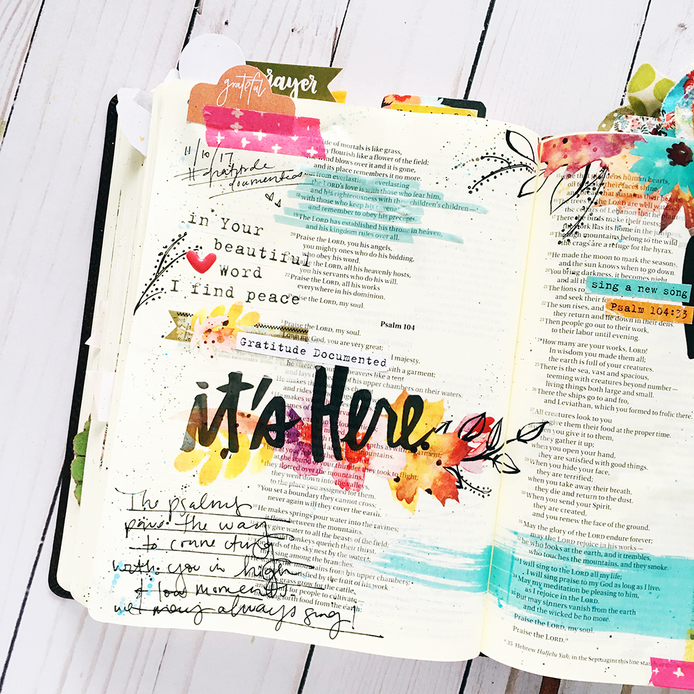 Bible journaling entry by Bailey Robert | Gratitude Documented Day 10 | Music [Psalm 104:33]