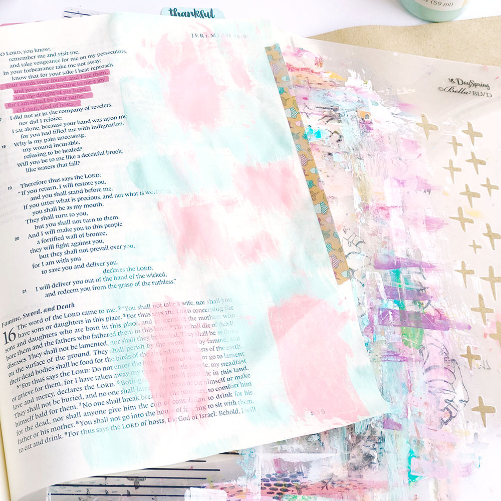 Gratitude Documented Day 22 | The Bible [Jeremiah 15:16] | Mixed Media Bible Journaling by Heather Greenwood