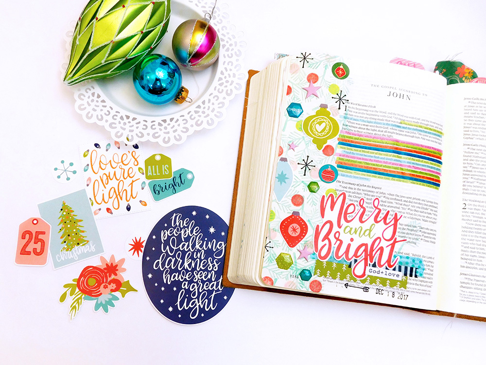 hybrid Bible journlaing using digital printables by Elaine Davis | What Makes the Season Merry & Bright