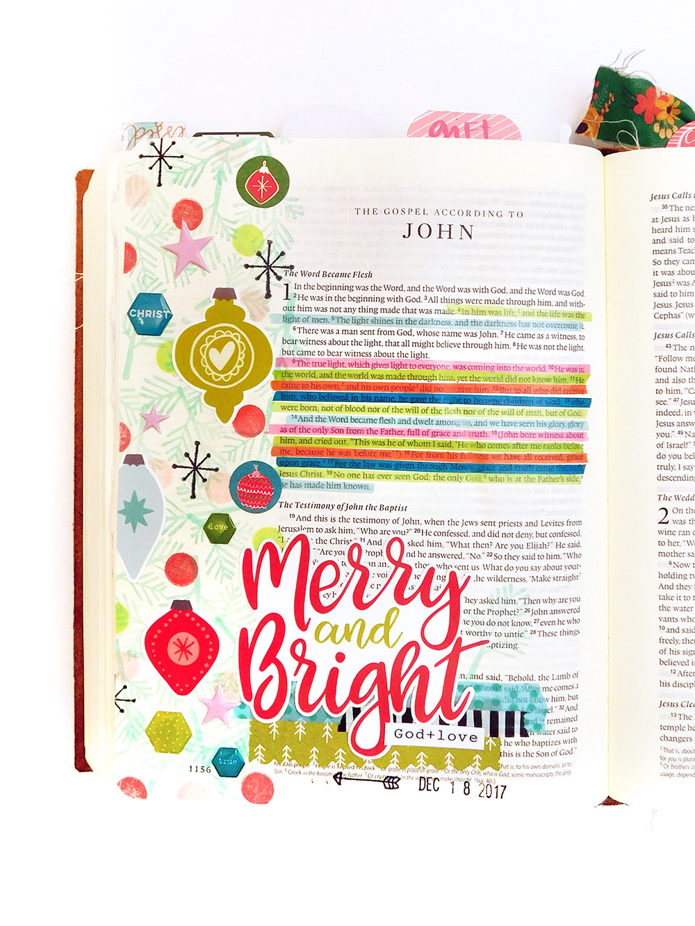 hybrid Bible journlaing using digital printables by Elaine Davis | What Makes the Season Merry & Bright