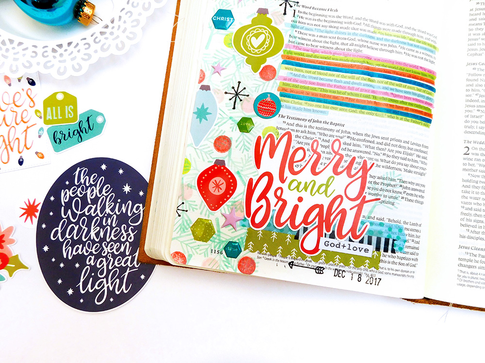 hybrid Bible journlaing using digital printables by Elaine Davis | What Makes the Season Merry & Bright