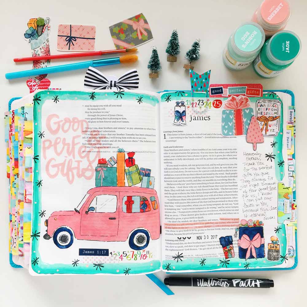 hybrid Bible journaling entry using digital printables by Cristin Howell | Good and Perfect Gifts