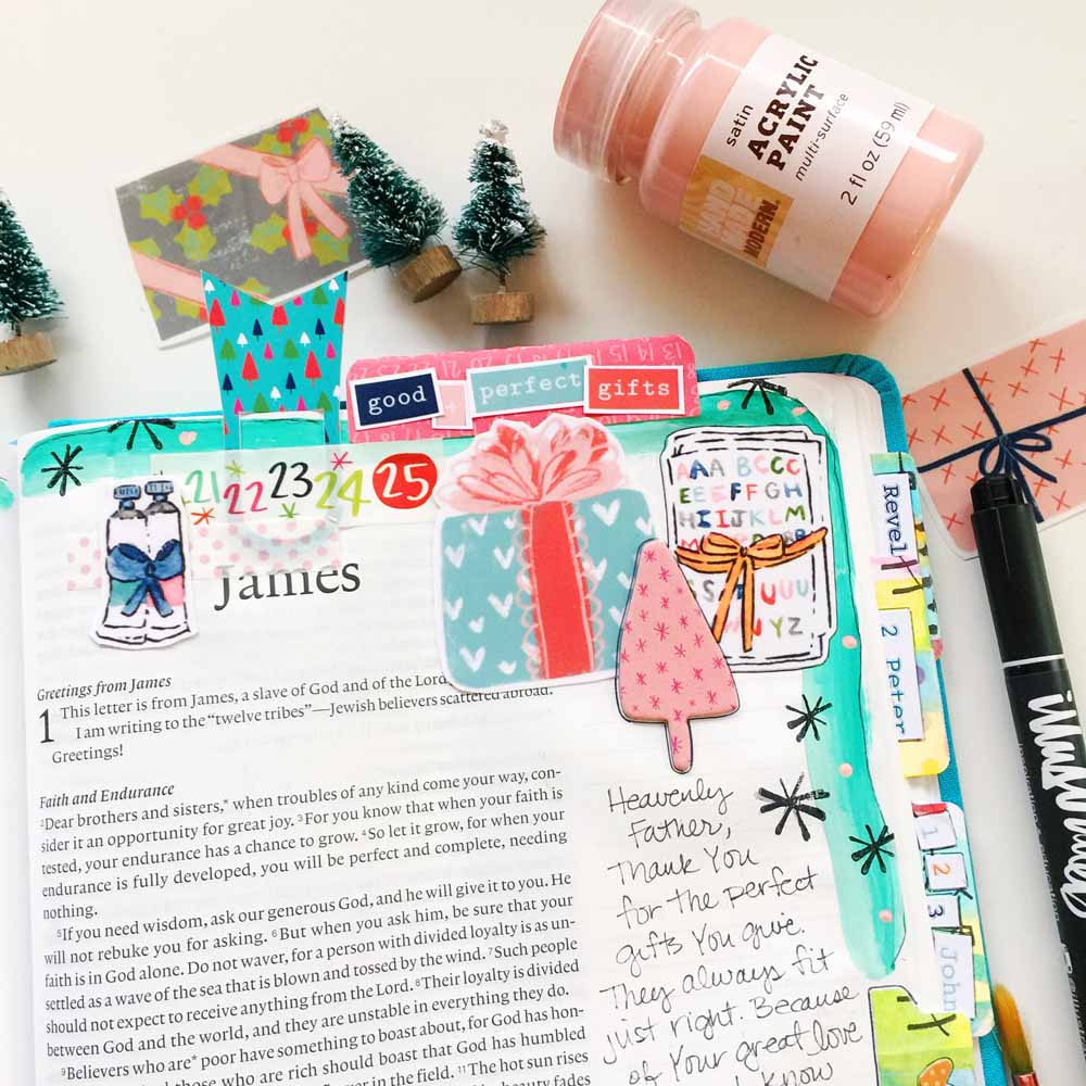 hybrid Bible journaling entry using digital printables by Cristin Howell | Good and Perfect Gifts