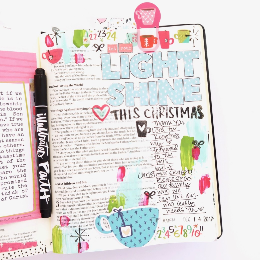 Bible journaling entry by Jillian Ungerbuehler | Advent Day 8 | process video