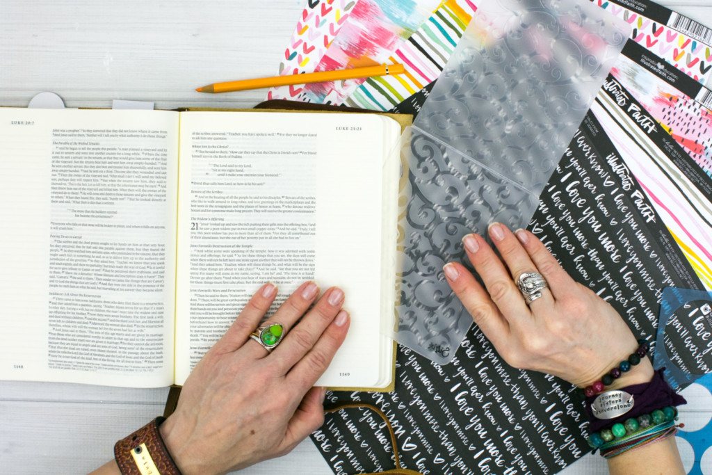 mixed media Bible Journaling Tutorial by Amy Bruce | Adding Texture with Pencil Rubbings - Widows Coin