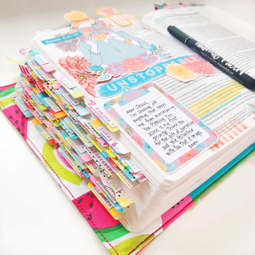 Hybrid Bible Journaling using Print & Pray digital printables by Cristin Howell | Unstoppable