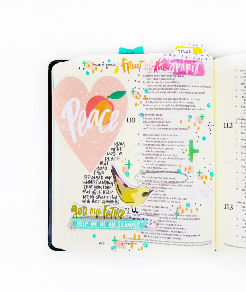 mixed media Bible journaling entry by Shanna Noel | Winter 2018 New Release Illustrated Faith Fruit of the Spirit by Bella Blvd