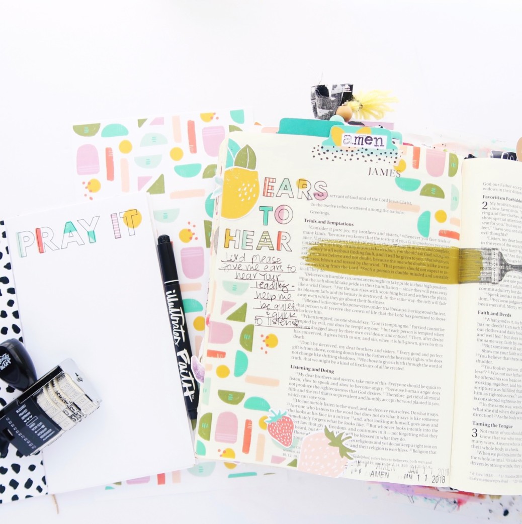 Print and Pray hybrid Bible journaling process video by Jillian Ungerbuehler | Ears to Hear