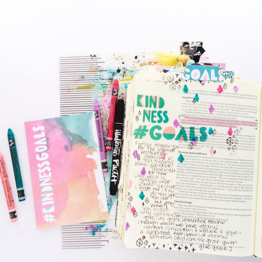 Bible Journaling Process Video by Jillian Ungerbuehler aka Hello Jillsky | #Goals Session 5