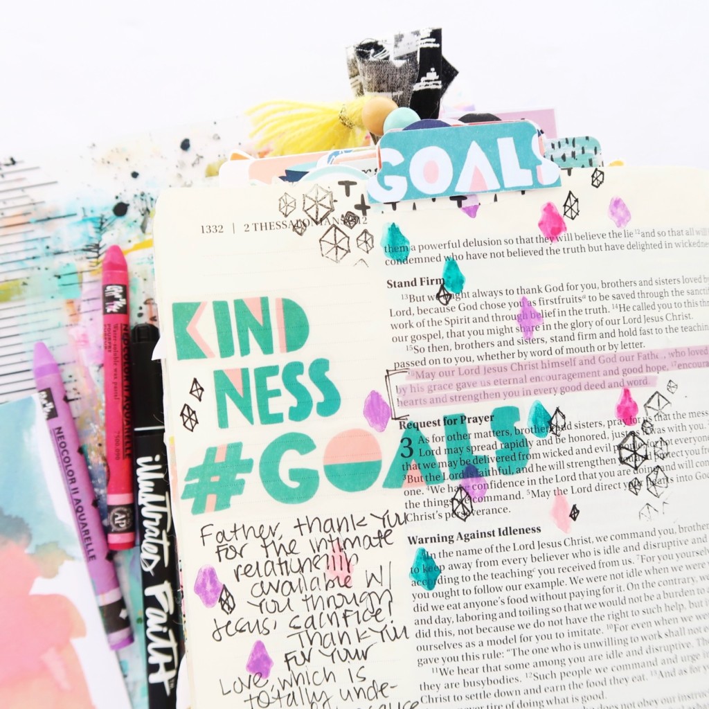 Bible Journaling Process Video by Jillian Ungerbuehler aka Hello Jillsky | #Goals Session 5