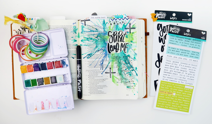 Bible journaling, scrapbooking, and card making inspriation from the Bella Blvd Creative Team using Illustrated Faith's Fruit of the Spirit Collection, Illustrated Faith's All People All Nations Collection, and Illustrated Faith's Basics Clear Stickers - February 2018